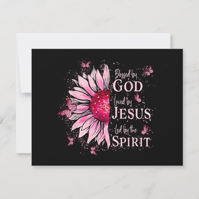 Cartes Pour Fêtes Annuelles Béni Par Dieu - Aimé Par Jésus Tournesol Rose (Devant)