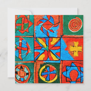 Cartes Pour Fêtes Annuelles Berbères Amazigh motifs, signes et symboles abstra