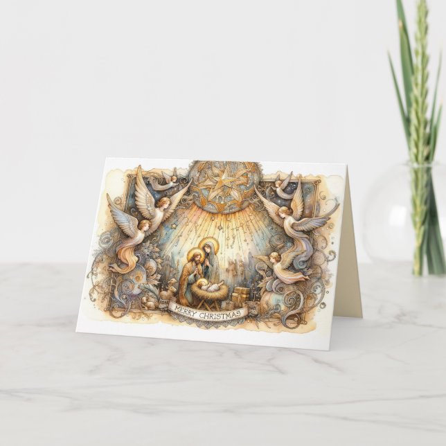 Cartes Pour Fêtes Annuelles Berceuse des anges (Devant)