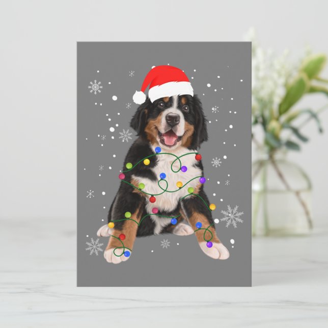 Cartes Pour Fêtes Annuelles Berese Mountain Dog Lights Christmas Matching Fam (Debout devant)
