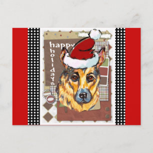 CARTES POUR FÊTES ANNUELLES BERGER ALLEMAND DE NOËL