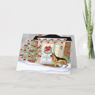 Cartes Pour Fêtes Annuelles Berger allemand de Noël