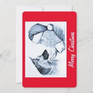 Cartes Pour Fêtes Annuelles Berger allemand et Père Noël