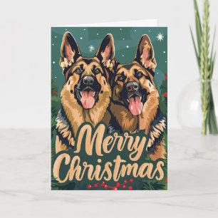 Cartes Pour Fêtes Annuelles Berger allemand Joyeux Noël personnalisé