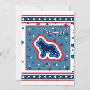 Cartes Pour Fêtes Annuelles Berger Allemand Patriotique Rouge Blanc Bleu 4 Jui