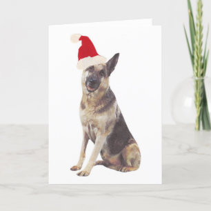 Cartes Pour Fêtes Annuelles Berger allemand Santa Hat
