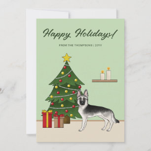 Cartes Pour Fêtes Annuelles Berger Allemand Silver Sable Noël Festif