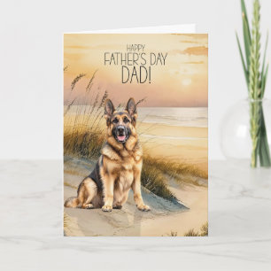 Cartes Pour Fêtes Annuelles Berger Allemand Sunset Beach Fête des Pères