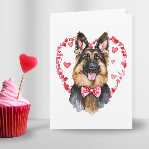 Cartes Pour Fêtes Annuelles Berger allemand Valentines Jour Amour Coeur Person