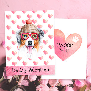 Cartes Pour Fêtes Annuelles Berger Australien Je T'aboi Toi Chien Saint Valent