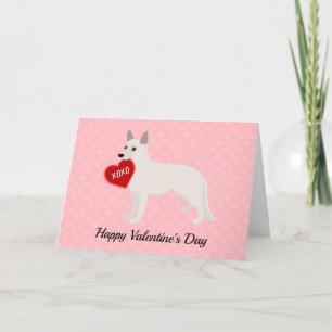Cartes Pour Fêtes Annuelles Berger blanc allemand Saint-Valentin
