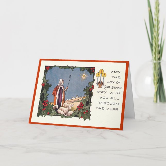 Cartes Pour Fêtes Annuelles Berger de Noël (Devant)