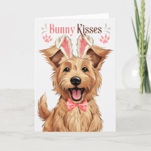 Cartes Pour Fêtes Annuelles Berger Picard Chien à Bunny Oreilles pour Pâques