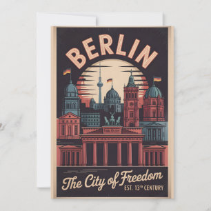 Cartes Pour Fêtes Annuelles Berlin Allemagne Paysage Urbain Rétro Voyage