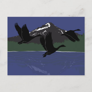 Cartes Pour Fêtes Annuelles Bernaches du Canada volant au-dessus du Mountain L