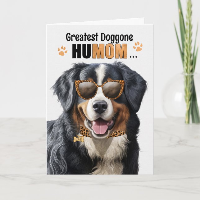Cartes Pour Fêtes Annuelles Bernese Mountain Dog Greatest HuMOM Mother's Day (Devant)