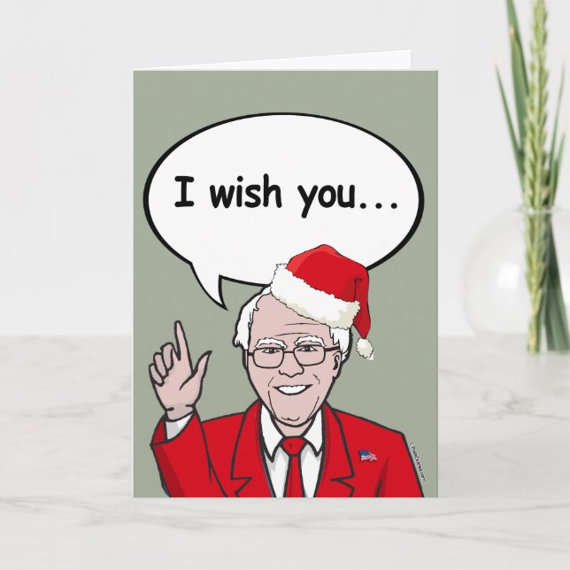 Cartes Pour Fêtes Annuelles Bernie Sanders Claus vous souhaite la fête Ameri-C (Devant)
