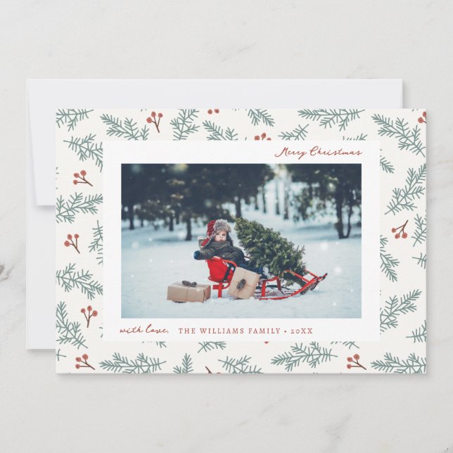 Cartes Pour Fêtes Annuelles Berries Botanical Holiday Card (Devant)