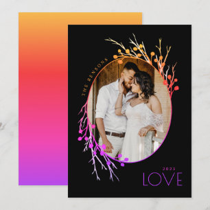 Cartes Pour Fêtes Annuelles Berries d'hiver Love Branches Rainbow Black