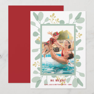 Cartes Pour Fêtes Annuelles Berries et Eucalyptus Photo de Noël