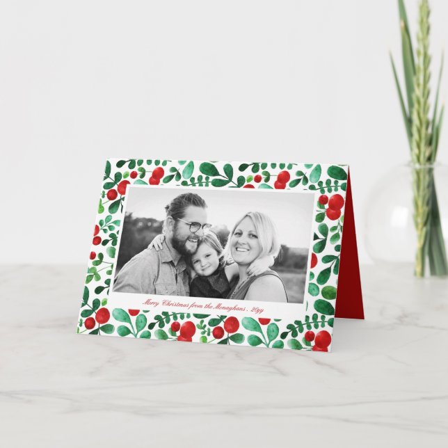 Cartes Pour Fêtes Annuelles Berries fraîches photo horizontale (Devant)