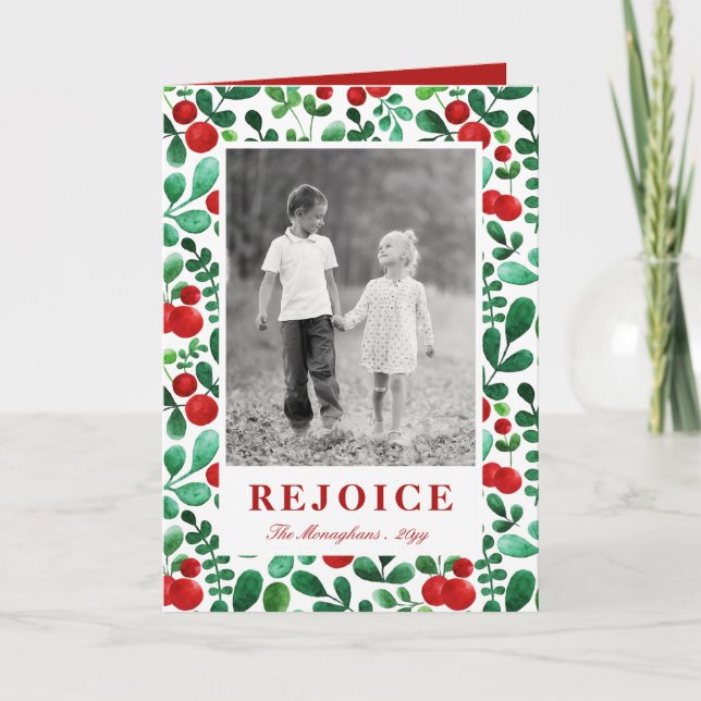 Cartes Pour Fêtes Annuelles Berries fraîches photo verticale (Devant)