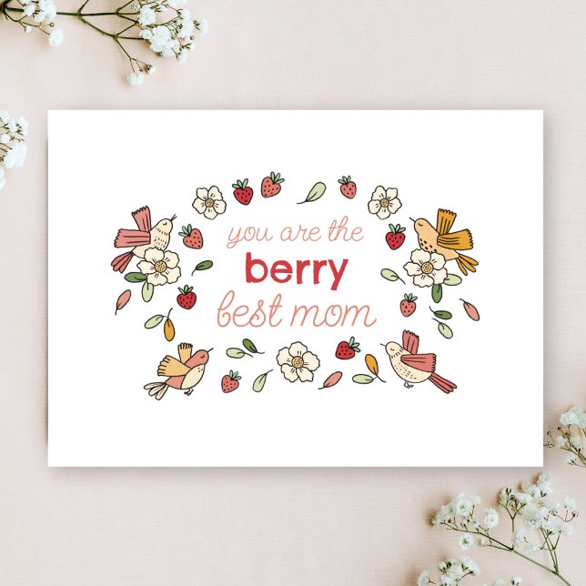 Cartes Pour Fêtes Annuelles Berry Best Maman Fraise Fête des Mères (Créateur téléchargé)