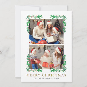 Cartes Pour Fêtes Annuelles Berry Branch Cadre Famille de Noël 2 Photo