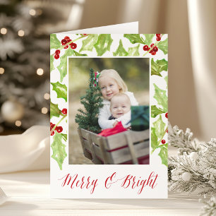Cartes Pour Fêtes Annuelles Berry & Bright   Holiday Photo Folded