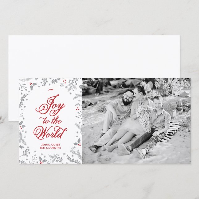 Cartes Pour Fêtes Annuelles Berry d'hiver Noël Holiday One Side (Devant / Derrière)