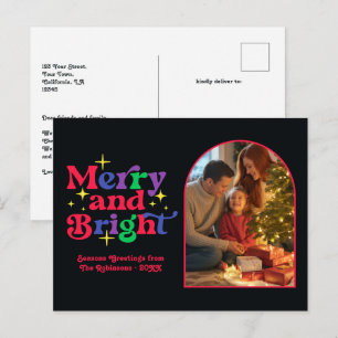 Cartes Pour Fêtes Annuelles Berry Sorbet Merry and Bright Retro Noël