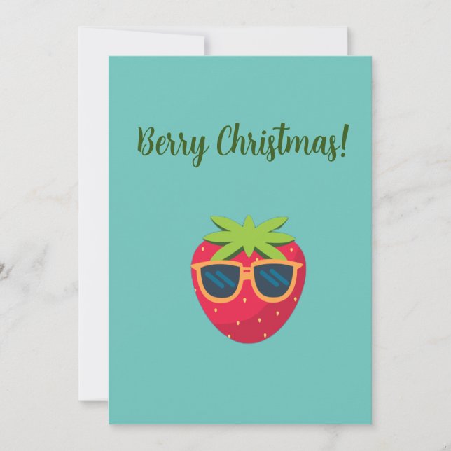 Cartes Pour Fêtes Annuelles Berry Vegan Noël avec fraiseCarte de voeux (Devant)