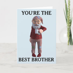 CARTES POUR FÊTES ANNUELLES BEST BROTHER BIRTHDAE GNOME ELF CARD