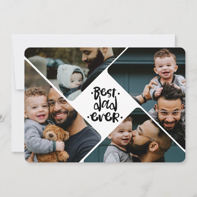 Cartes Pour Fêtes Annuelles Best Dad Ever 4 Photo Collage Father's day (Devant)