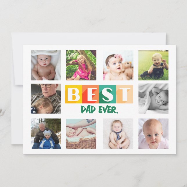Cartes Pour Fêtes Annuelles BEST DAD Photo Collage Personnalisé Cute personnal (Devant)