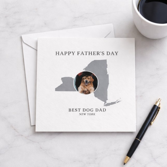 Cartes Pour Fêtes Annuelles Best Dog Dad New York Photo Father’s Day (Personalize message on reverse, all text is editable, edit any text as required)