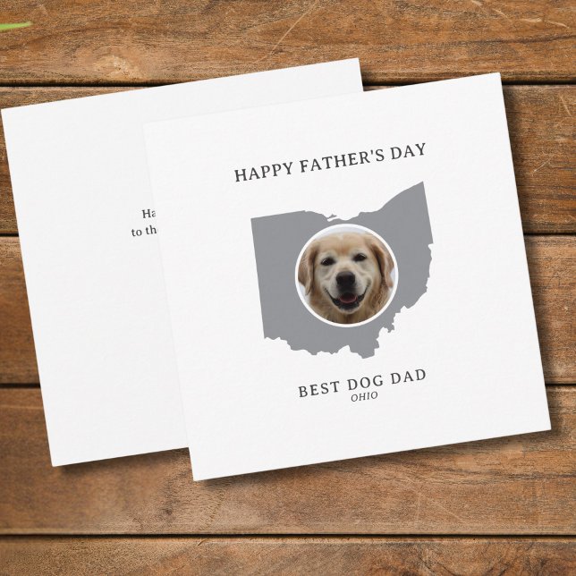 Cartes Pour Fêtes Annuelles Best Dog Dad Ohio Photo Father’s Day (Edit message on back to personalize.  All text editable. Edit text on front too, if you wish)
