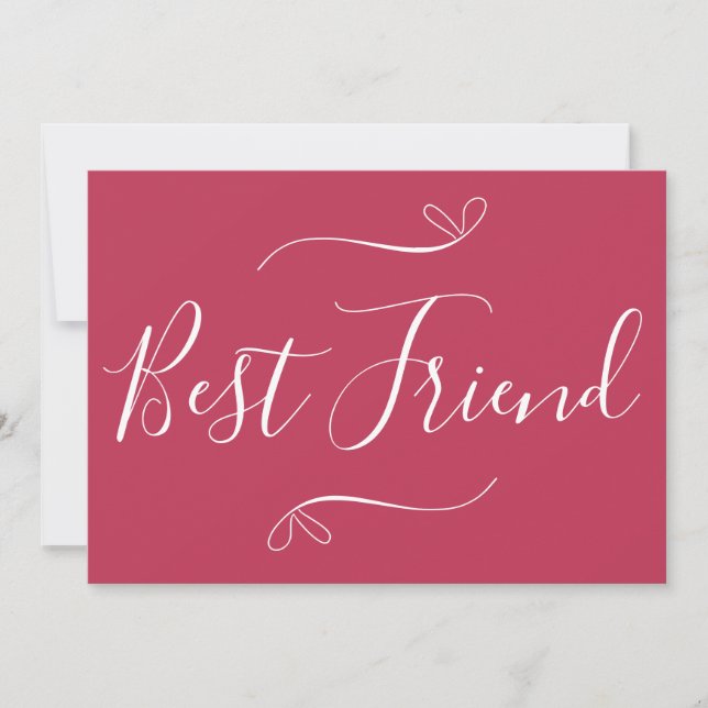 Cartes Pour Fêtes Annuelles Best Friend Happy Galentine's Day Hot Pink Modern (Devant)