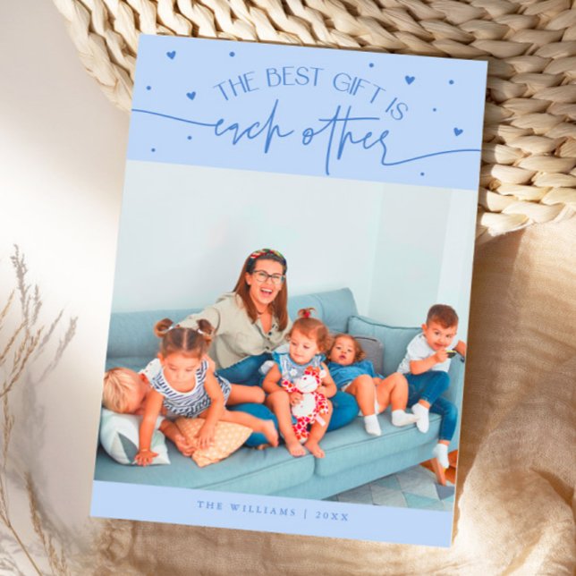 Cartes Pour Fêtes Annuelles Best Gift Icy Blue Valentines Day Photo (Créateur téléchargé)