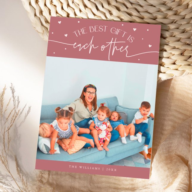 Cartes Pour Fêtes Annuelles Best Gift Pink Valentines Day Photo (Créateur téléchargé)