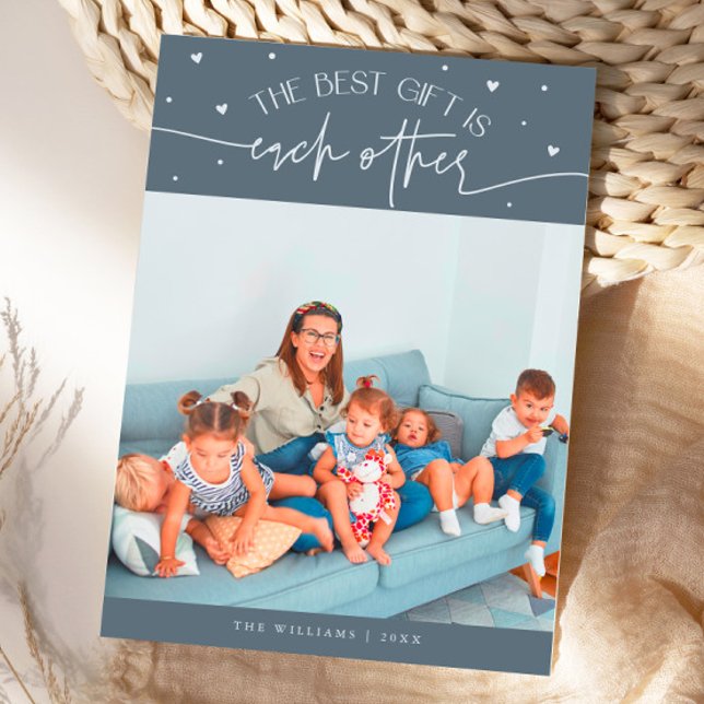 Cartes Pour Fêtes Annuelles Best Gift Slate Blue Valentines Day Photo (Créateur téléchargé)