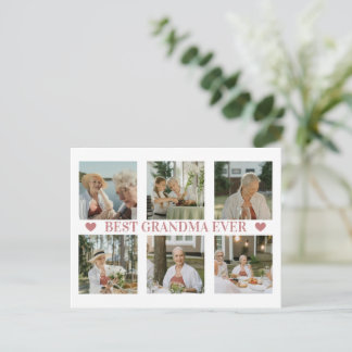Cartes Pour Fêtes Annuelles Best Grandma Ever Photo Collage – Gift with Hearts