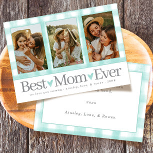 Cartes Pour Fêtes Annuelles Best Mom Ever 3 Photo Fête des mères En vichy Coeu
