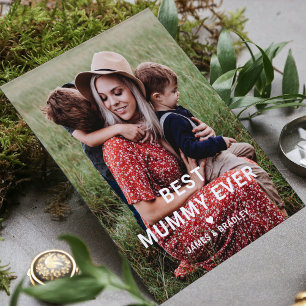 Cartes Pour Fêtes Annuelles BEST MUMMY JAMAIS Coeur Fête des Mères Photo
