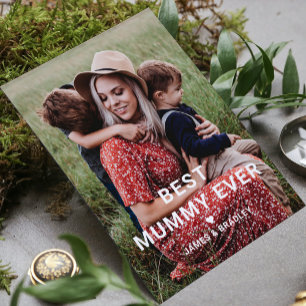 Cartes Pour Fêtes Annuelles BEST MUMMY JAMAIS Coeur Fête des Mères Photo