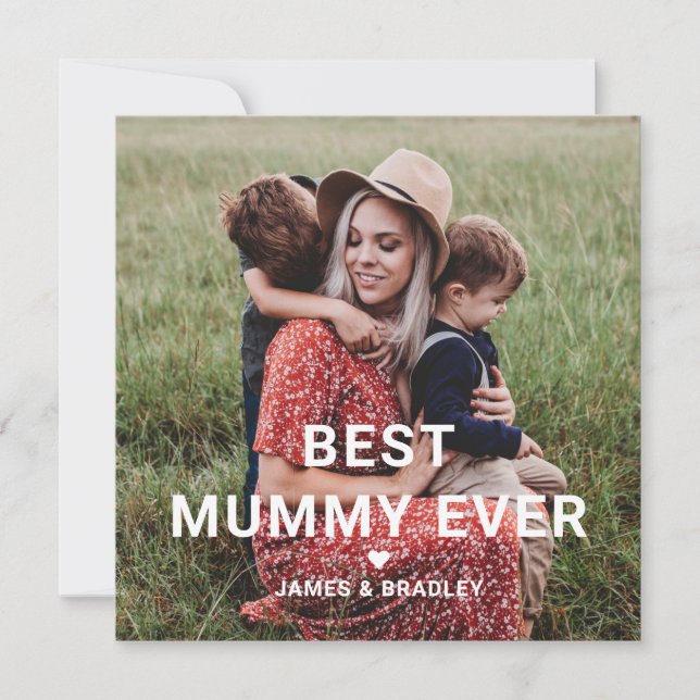 Cartes Pour Fêtes Annuelles BEST MUMMY JAMAIS Coeur Fête des Mères Photo (Devant)