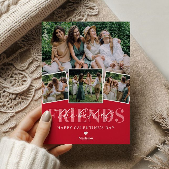 Cartes Pour Fêtes Annuelles Best of Friends 4 Photo Galentines Day (Créateur téléchargé)