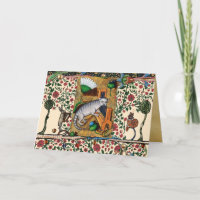 BESTIAIRE MÉDIÉVAL, MUSIQUE, CHAT JOUER ORGE H