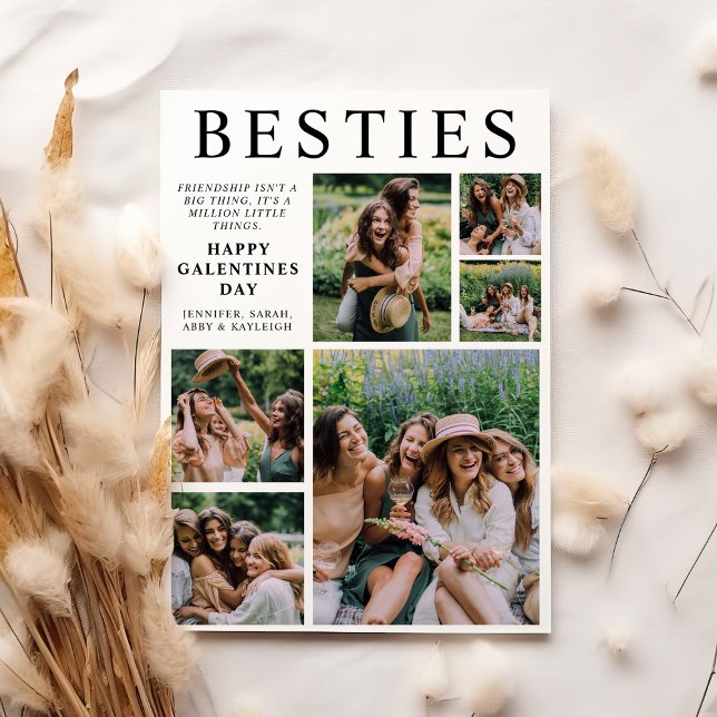 Cartes Pour Fêtes Annuelles Besties Photo Collage Galentines Day (Créateur téléchargé)