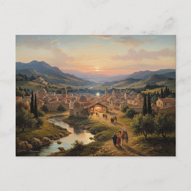 Cartes Pour Fêtes Annuelles Bethlehem, Nativity Scene, (Devant)